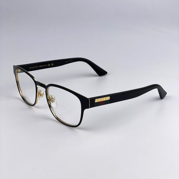 Gucci Other - Gucci GG1118O 001 Eyeglasses Black Gold Square Metal Men